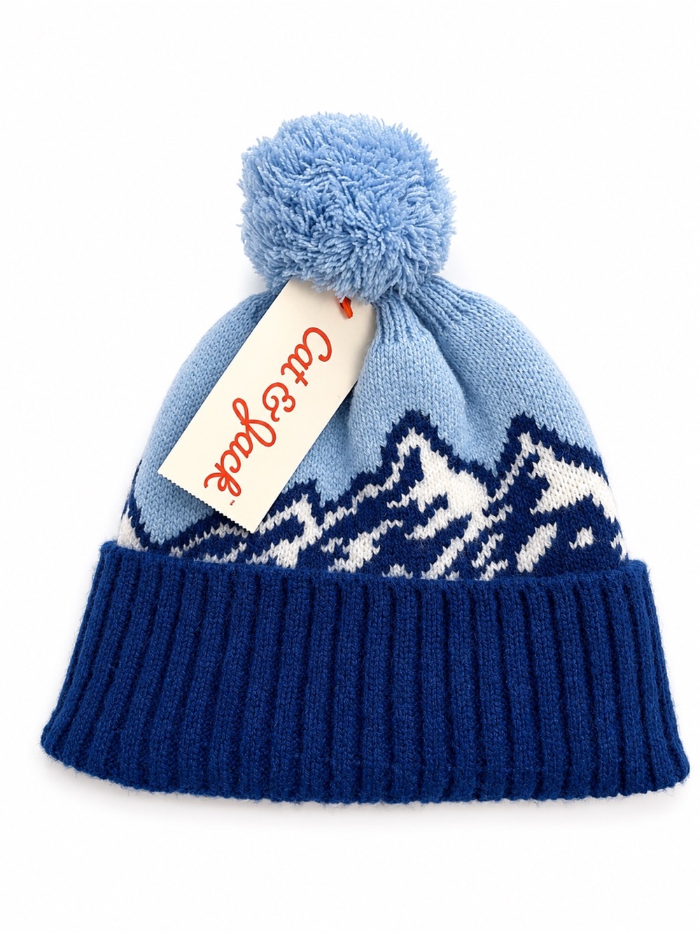 Target Light Blue, Navy and White Pom Knit Beanie for Kids